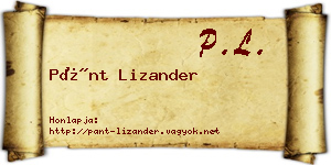 Pánt Lizander névjegykártya